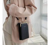 Shein Billetera de mujer larga para teléfono con textura de grano de lichis, cartera de embrague multifuncional de moda, bandolera/cruzada, monedero pequeño