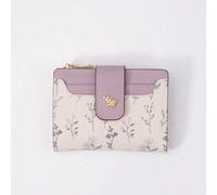 Shein Billetera plegable minimalista y práctica con botón de metal con diseño de hoja, multifuncional para mujer, billetera pequeña, monedero, billetera de