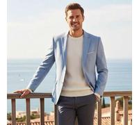Shein Blazer de un solo pecho para hombre, solapa de muesca, chaqueta de traje formal, corte slim, ropa de negocios, elegante, oficina, reunión, entrevista