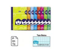 Shein BLOC ESPIRAL Lamela cuadrovia 4mm A4 pack 5u/10u Cuaderno colores surtidos aleatorios no repetidos tamaño folio con tapa de carton flexible blanda 80
