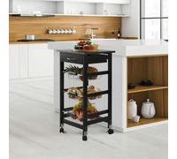 Shein BLOOM STORE - Carro de Cocina con Ruedas Jasmine, Estantería Auxiliar con Almacenaje en Madera y Metal, Disponible en Color Blanco o Negro, Ideal para
