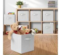 Shein Bloom Store-Cubos de almacenamiento de 31 x 31 x 31 cm pulgadas, paquete de 6 contenedores de almacenamiento grandes y resistentes, asas dobles, plega