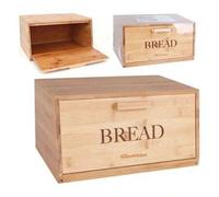 Shein BLOOM STORE-Panera Caja de Pan de Madera con Tapa de bambu,Contenedor de Madera para Pan, Cesta de pan, Caja de almacenamiento para pan 34.8x23x18cm