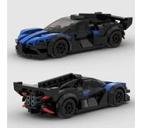Shein Bloques de construcción de coche de carreras de superdeportivo azul/rojo, kit de construcción de juguete DIY, juguete de tecnología e ingeniería, jugu