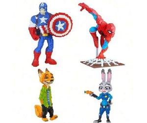 Shein Bloques de construcción de juego de lujo de Marvel Spider-Man, modelos, juguetes educativos, adecuados para ciencia educativa DIY, juegos de anime de