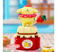 Shein Bloques de construcción de la serie Strawberry Town de la familia Sanrio: con Cinnamoroll, Kuromi, Pompompurin y Hello Kitty