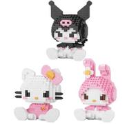 Shein Bloques de construcción de los personajes de dibujos animados Sanrio Hello Kitty, My Melody, Cinnamoroll, Pompompurin, Kuromi - Coleccionables, regalo