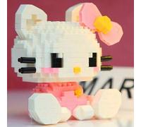Shein Bloques de construcción de modelos ensamblados de los personajes animados de Sanrio Hello Kitty, Kuromi y Melody, un regalo de Navidad