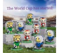 Shein Bloques de construcción del Trofeo Hércules de la Copa Mundial FIFA 2026 Canadá-EE. UU.-México, decoración de aficionado al fútbol, compatible con blo