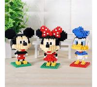 Shein Bloques de construcción granulares lindos, juguetes de ensamblaje de bloques de construcción de Mickey, Minnie, Pato y Goofy, adecuados para la cienci
