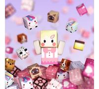 Shein Bloques de construcción magnéticos de 2 cm Serie Flor de Corazón Rosado Girly del Mundo de las Minas, juego de cubos de construcción de bloques magnét