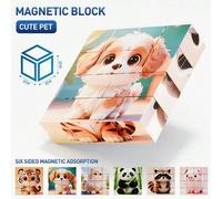 Shein Bloques de construcción magnéticos, patrones de animales lindos, juguetes antiestrés, juguetes magnéticos de ensamblaje y construcción, patrones inter
