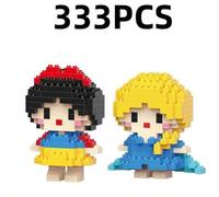 Shein Bloques de construcción mini de princesas, que incluyen a Blancanieves, Ariel y otros personajes de dibujos animados como el pato, adecuados para que