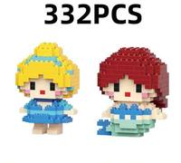 Shein Bloques de construcción mini de princesas, que incluyen a Blancanieves, Ariel y otros personajes de dibujos animados como el pato, adecuados para que