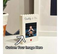 Shein Bloques de fotos personalizados "Papá y yo", "Mamá y yo"®, regalo para papá, mamá, parejas, blanco, bloques de construcción, rompecabezas, regalo, par