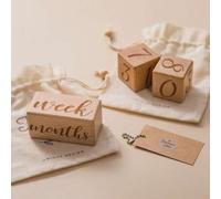 Shein Bloques de hitos para bebés recién nacidos, bloques de edad de crecimiento de madera para bebés, regalo de memoria y ducha, 0-12 meses, 8cm X 4cm, reg