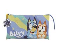 Shein Bluey Portatodo Triple Light Waves Tres Amplios Compartimentos con Cierre de Cremallera - Portatodo Triple Bluey Licencia Oficial y Diseño del Carismá