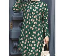 Shein Blusa de estilo árabe casual con estampado de lunares para mujer, ideal para vacaciones de primavera