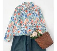 Shein Blusa de mujer con estampado floral delicado, versátil top casual con estilo romántico francés, para verano