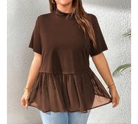 Shein Blusa de mujer talla grande para verano, camiseta negra, blusa linda tipo vestido de muñeca, camisa de verano, blusa de verano para salir, blusas de m