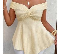 Shein Blusa de talla grande para mujer con lazo anudado y retorcido, atuendo de verano para mujeres, un artículo de moda importante para vacaciones de veran