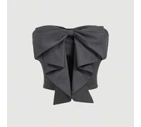 Shein Blusa romántica y soñadora de talla grande con lazo vintage gris - Perfecta para vacaciones, citas, cumpleaños, té de la tarde, ocasiones festivas y p