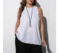 Shein Blusa sin mangas holgada y casual de talla grande, con un toque minimalista y elegante, adecuada para cruceros, Oriente Medio, vestimenta casual de of