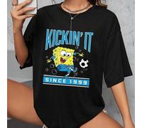 Shein Bob Esponja | Serie Deportiva "Sunny Boy" ♂️ Diseño Destacado✨ Bob Esponja viste un uniforme azul de su equipo mientras juega al fútbol, con las frase