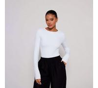 Shein Body de manga larga con cuello redondo, ajustado, casual, cápsula de armario básico para uso diario, oficina, trabajo, vuelta al colegio, otoño, invie