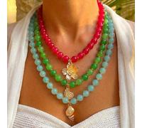 Shein BOHO 3 piezas/1 pieza Vintage Francés Elegante Moda Hip-Hop Bohemio Estilo Vacacional Bling Bling Colorido con Cuentas Rosa Rojo Verde Azul Naranja Es