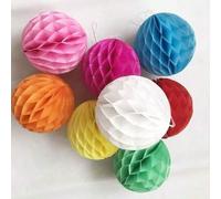 Shein Bolas de nido de abeja de decoración de 5cm/10cm de colores, adecuadas para decoración de habitaciones, decoración de fiestas de cumpleaños, decoració