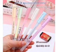 Shein Bolígrafo de gel con puntos, pegamento en barra con forma de bolígrafo para manualidades y diarios para niños, bolígrafo con adhesivo de colores brill