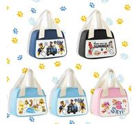 Shein Bolsa aislada con forma trapezoidal con temática de Paw Patrol, caja de almuerzo con forro de aluminio reforzado, paquete de hielo portátil, caja de a