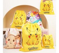 Shein Bolsa con cordón de Pokemon con Pikachu - Bolsa de almacenamiento linda para obsequios de fiesta, viaje y uso diario, perfecta para fans