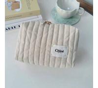 Shein Bolsa cosmética con logo de Chloe, bolsa de almacenamiento portátil, blanca, pequeña CLE004-BLANCO-PEQUEÑO