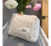 Shein Bolsa cosmética con logo de Chloe, bolsa de almacenamiento portátil, blanca, pequeña CLE004-BLANCO-PEQUEÑO