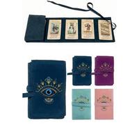 Shein Bolsa de almacenamiento de cartas de tarot de terciopelo, impresa con patrón de ojo malvado azul, 4 colores disponibles, bolsa de almacenamiento de ca
