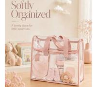 Shein Bolsa de almacenamiento transparente de PVC para bebé, organizador multifunción para pañales, biberones y toallitas, bolsa organizadora portátil de su
