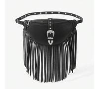 Shein Bolsa de cintura/bolsa de pecho con borlas para damas y mujeres, decoración de hebilla de hardware retro, de moda, personalizada, simple, versátil, de