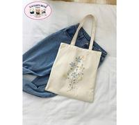 Shein Bolsa de compras con estampado floral, bolsa escolar para graduados, adolescentes, estudiantes de primer, segundo, tercer y cuarto año de universidad,