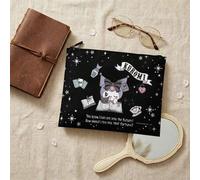 Shein Bolsa de cosméticos de lona Sanrio Kuromi Adivina del Futuro, estuche con cremallera con estampado de Tarot & Estrellas con la frase "¡Ya sabes, puedo