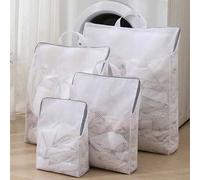 Shein Bolsa de lavandería con asa y malla de panal para prendas delicadas, bolsa de lavadora de malla fina gruesa, cesta de lavandería colgante de malla, bo