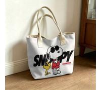 Shein Bolsa de lona con Snoopy y Woodstock de Peanuts EST. 1950, bolso de hombro blanco para uso diario