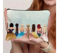 Shein Bolsa de maquillaje con tema de princesa de moda - Un esencial para viajar y un regalo perfecto, lavable, ideal para madres, hermanas, hijas o amigas.