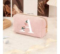 Shein Bolsa de maquillaje de pana rosa de la A a la Z - Regalo del Día de la Madre, Día de San Valentín, Regalo de Eid Al-Fitr, Vuelta al colegio, temporada