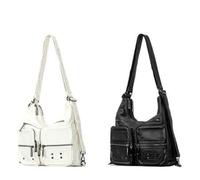 Shein Bolsa de motocicleta blanca punk, mochila retro para chicas cool, bolso de nicho para millennials, bolso adorado para mujeres