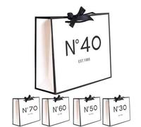 Shein Bolsa de papel para regalo conmemorativo para ella de 30/40/50/60/70 cumpleaños, bolsa de compras para fiesta de aniversario, decoración de ideas para