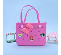 Shein Bolsa de Playa Serie Powerpuff Girls Bolsa Tote EVA Organizador Multiusos Cierre Bolsa de Hombro de Moda Decoración de Dibujos Animados Color Bolsa To