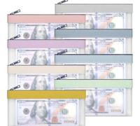 Shein Bolsa de sobre de efectivo con cremallera, bolsa de depósito transparente, bolsa de banco, monedero multifuncional, sobre de efectivo con cremallera t