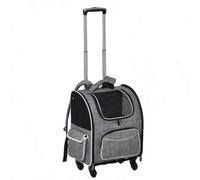 Shein Bolsa de transporte y mochila para perros y gatos PawHut 2 en 1 con puerta y ventana, color gris, 43 x 33 x 51,5 cm, ideal para viajes.